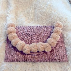 Pompom blush summer clutch